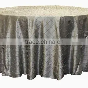 Ivory Pintuck Taffeta Round Table Linen/table Cloth for Weddings thumbnail-1