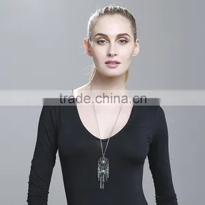 Collier Femme Plume Dreamcatcher Native American Fringe Necklace Collier Attrape Reve Colares Boho Chic Collana Acchiappasogni thumbnail-1