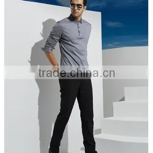 Men's Casual Bussiness Long Sleeve POLO Shirt thumbnail-1