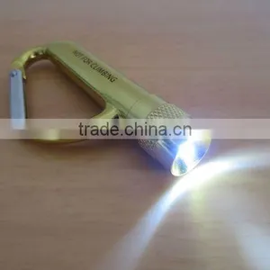 Aluminium Mini Carabiner LED Flashlight/Torch Keychain LED Light With Rotating Switch thumbnail-1