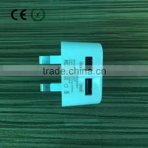 CE RoHS Approved UK Plug Dual USB Charger For Phone thumbnail-6