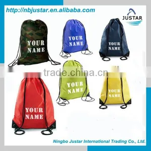 Polyester Material Gift Bag Use Nylon Drawstring Sports Gym Bag With Custom Logo thumbnail-1