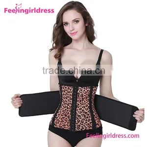 No Moq Leopard Print Adjustable Gym Waist Trimmer Belt thumbnail-3