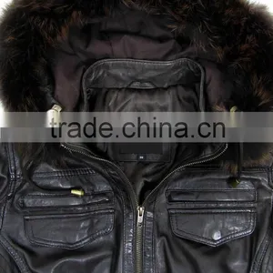 Ladies Genuine Leather Jacket With Fur thumbnail-5