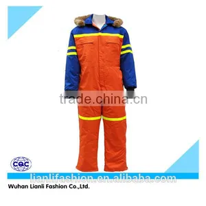 100%cotton Hooded Winter Padded Workwear Coverall With Reflective Tape thumbnail-1