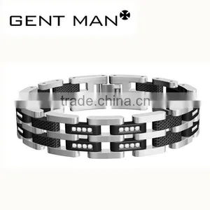 Hot Sell Sytle 361L Stainless Steel Mens Bracelet , Health Titanium Bracelet for Wholesale thumbnail-1