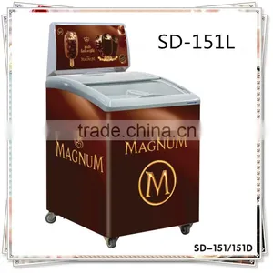 Glass Display Showcase for Ice Cream Ice Cream Showcase Ice Cream Display Freezer thumbnail-1