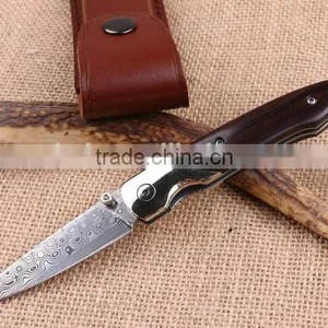 OEM Hunting Knife Application Custom Made Damascus Folding Knife thumbnail-1