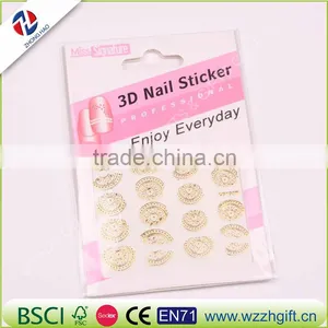 Hot 3d Designs Beauty Gold/Silver Stamping Decals Nail Art Tips Nail Stickers Glitter Decorations thumbnail-5