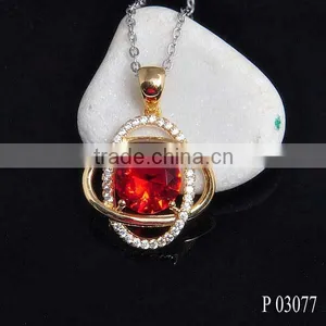 Newest White Gold Plating 2016 Christmas Jewellery Women Necklace Gemstone Jewelry Set thumbnail-6