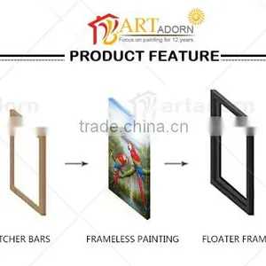 Decorative Wall Pictures White Lotus Canvas Flower Oil Painting for Living Room thumbnail-4