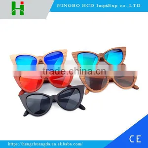 Vintage Butterfly Shape Frame Natural Wood Sunglasses With Custom Logo thumbnail-1