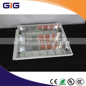 600x600 Flourescent Recessed Office Grille Lighting Fixture thumbnail-3