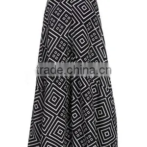 New Lady Women's Fashion Maxi Geometric Print Casual Long Pleated Party Skirt thumbnail-5