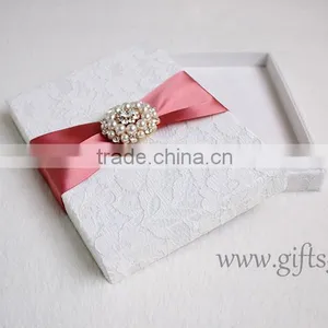 Luxury Handmade Wedding Invitation Card Box With Rhinestone thumbnail-5