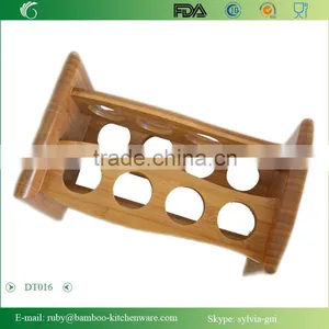 DT016/Bamboo Wooden Salt Pepper Surgar Spice Glass Bottle Jar Shaker Holder Rack Stand thumbnail-3