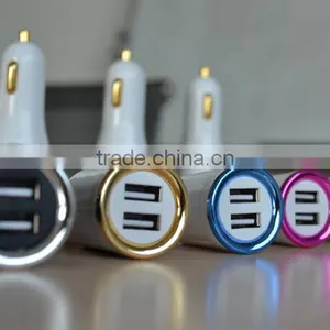 Hot Selling 2016 Christmas Gift 5v 2100ma Usb Mini Car Charger Double Usb Ports Mini Car Charger thumbnail-3