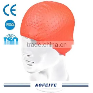 2015 Hot Sell Unisex Waterproof Elastic Diving Silicone Bathing Cap Swimming Hat thumbnail-5