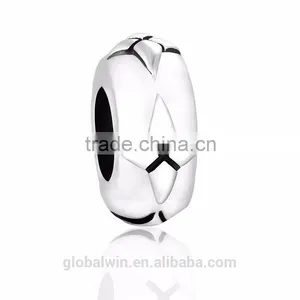 925 Sterling Silver Bead Oxidized Stopper Charm Products Charms Bead Silver Metal Jewelry STY004 thumbnail-1