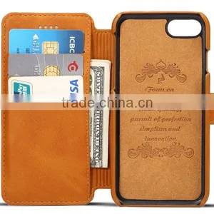 Leather Wallet Mobile Phone Case Stand With Card Slot for IPhone 7 IPhone 6/6S Flip Cover Wallet Case thumbnail-1