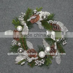 Handmade Artificial Christmas Flower Wreath thumbnail-1