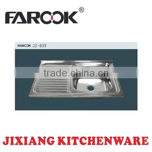 Deep Single Bowl With Single Drainer Stainless Steel Kitchen Sink thumbnail-1
