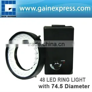 Camera Microscope 48 White LED Bulbs Ring Light Illuminator 74mm Mounting Diameter 43mm-151mm Optimum Range thumbnail-1