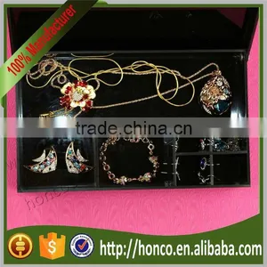 Made in China Black Colour 7 Bins Acrylic Jewelry Box Jewel Case thumbnail-1