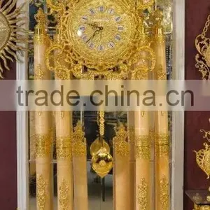 Ornate Bronze Ormolu Grandfather Floor Clock, Dore Gilded Grandfather Pendulum Clock thumbnail-5