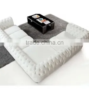 Bisini Chesterfield Sofa, Chesterfield White Leather Sofa, Corner Sofa thumbnail-1