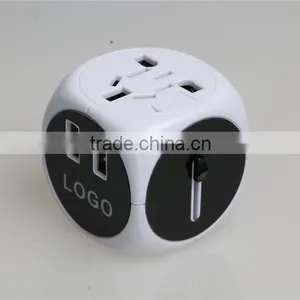 Newest Travel Adapter Universal Plug to American Power Adapter With Double USB Port 250V 2500Ma Universal Travel thumbnail-2