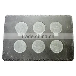 Rough Edge Slate Placemat With Glass Tumbler thumbnail-3