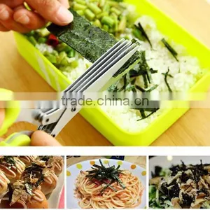 CY145 Herb Scissors Stainless Steel,Multipurpose Kitchen Shear With 5 Blades With Cleaning Brush thumbnail-6