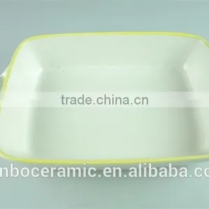 Stoneware Ceramic Baking Dish / Rectangular Bakeware With Handles thumbnail-1