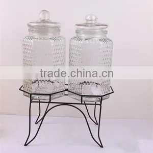 Embossed Glass Juice Dispenser With Faucet thumbnail-3
