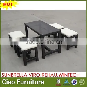Aluminum Outdoor Restaurant Table and Benches thumbnail-1