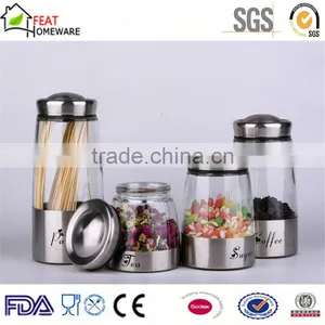 Cheap High Quality Glass Coffee Tea Sugar Storage Canister Jar thumbnail-3