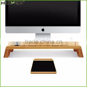 Bamboo Monitor and Computer Stand Riser With Mouse Pad/Office Storage Stand/Homex_FSC/BSCI Factory thumbnail-1