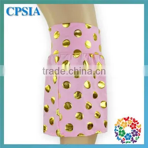 Hot Pink Gold Polka Dot Fashion Super Mini Newest Model Kids Sequin Skirt thumbnail-2