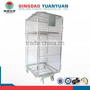 Wire Mesh Security Logistics Trolley Roll Cages for Logistic Collapsible Pallet Storage Cage Wire Container thumbnail-1