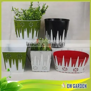 Wholesales in Home Decor Metal Planter/ Felt Big Flower Pot thumbnail-1