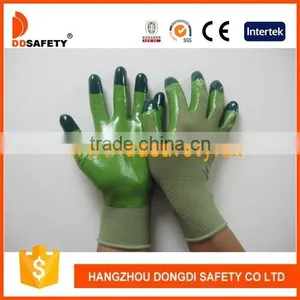 DDSAFETY 2017 Knitted Nylon Gloves Nitrile Coated Safety Working Gloves thumbnail-1