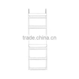 5 Foot Over Door Storage Rack/ 5-Foot Vinyl Covered Steel Over Door Storage Basket Rack thumbnail-2