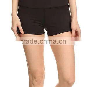 Running Shorts Black Women Wholesale Custom Made Plain Dyed Polyester Spandex Solid Sport Wear Shorts thumbnail-2
