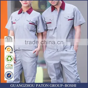 OEM 100% Workwear Uniforms Green Work Clothes Short Sleeves Customized Maker thumbnail-1