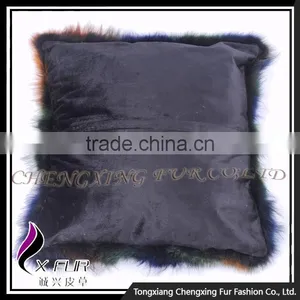 CX-D-55 Genuine Fox Fur Wholesale Custom Colorful Latest Design Cushion Cover thumbnail-6