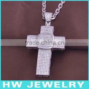 HWMCP1268 Micro Pave Setting Cross Pendant Necklaces Jewelry Fashion thumbnail-1