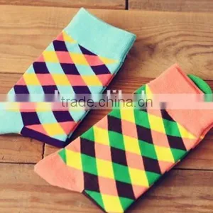 Winter 2014 New Tide Cotton Comfortable Lattice Star Spell Color Dress Socks EML-9-1802 thumbnail-1