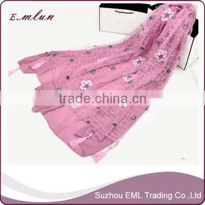 Wholesale Hot Design Lady Print Double Lace Scarf thumbnail-5