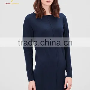 Latest Winter Wool 100 Cashmere Sweater Dress Women thumbnail-2